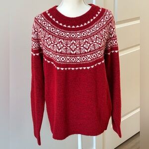 Croft & Barrow | red fair isle knitted pullover sweater